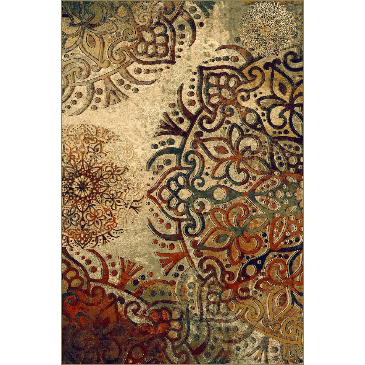 Dywan wełniany Polonia Boho Red 170 x 235 cm