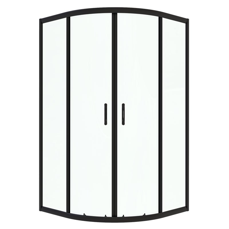 Kabina prysznicowa półokrągła Kama Black 90 x 90 x 160 cm czarna Liveno