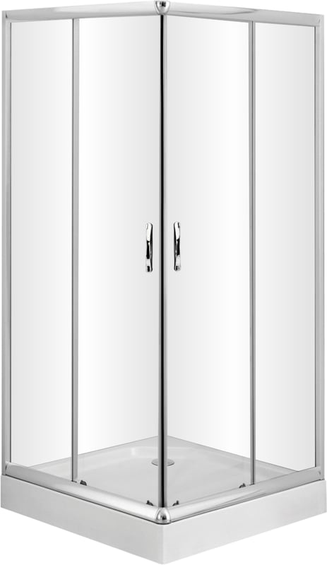 Kabina prysznicowa z brodzikiem kwadratowa Kama 80 x 80 x 199 cm chrom Liveno