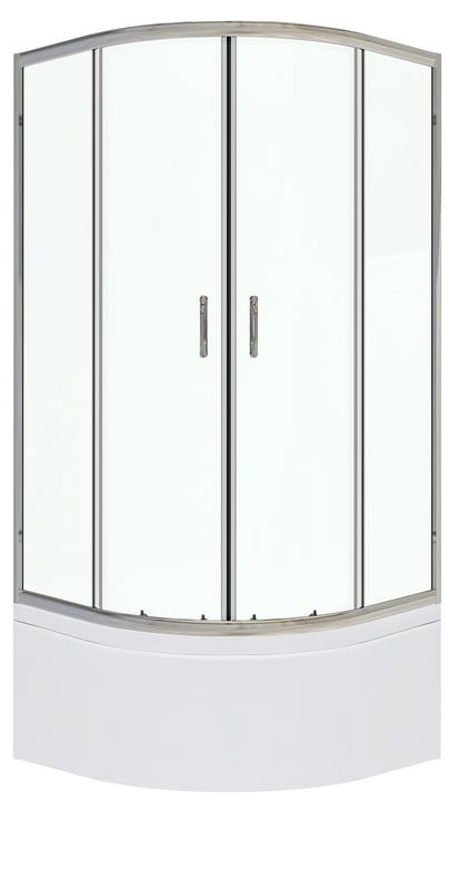 Kabina prysznicowa z brodzikiem półokrągła Kama 80 x 80 x 201 cm chrom Liveno
