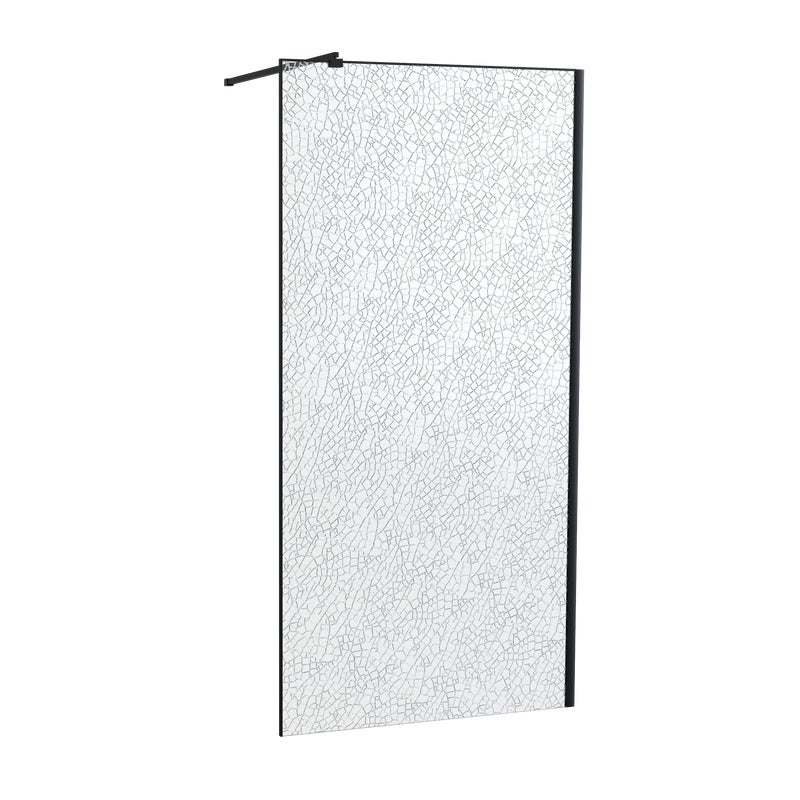 Kabina Walk-in Black Cracked 90x200 strukturalna profil czarny Savana