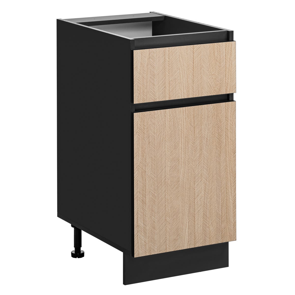 Szafka kuchenna stojąca 1 szuflada Roma 40 cm kolor jodełka/czarny