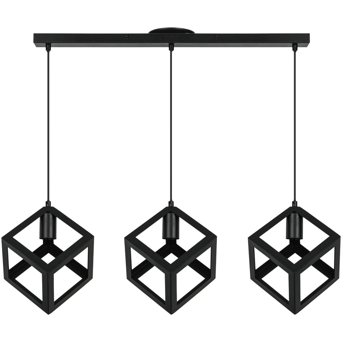 Lampa wisząca Plywood czarna 3 x E27 Inspire