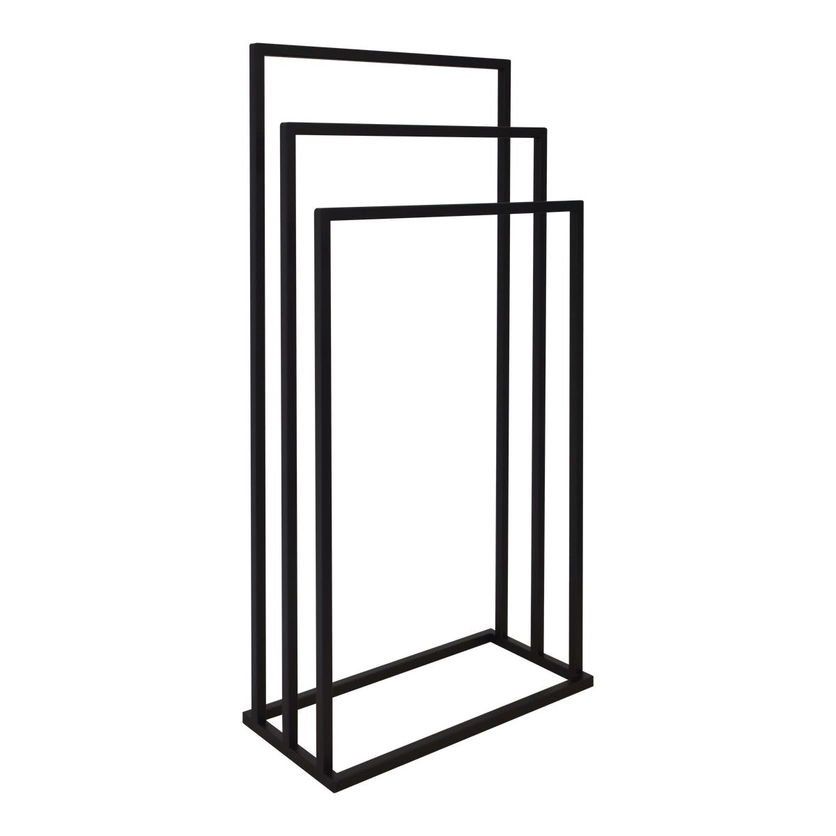 Stojak na ręczniki potrójny czarny