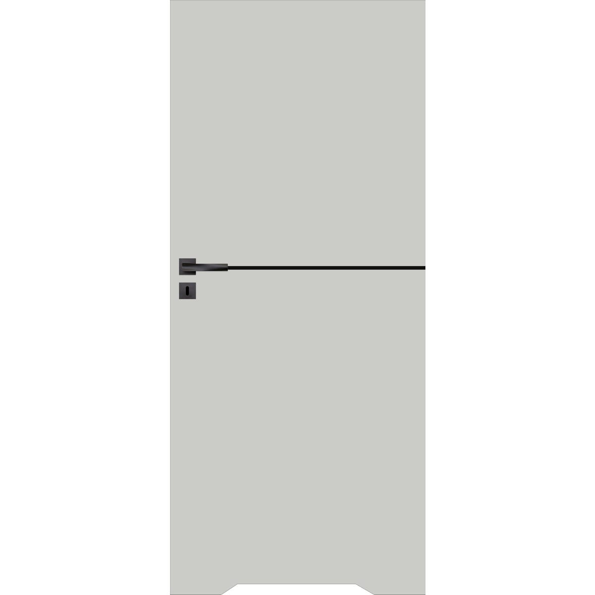 NAWADOOR Drzwi wewnętrzne bezprzylgowe pełne z podcięciem wentylacyjnym Mela popielaty PP 80 dwustronne