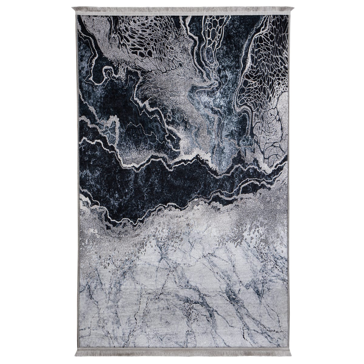 Dywan z frędzlami Ibar srebrny 160 x 230 cm