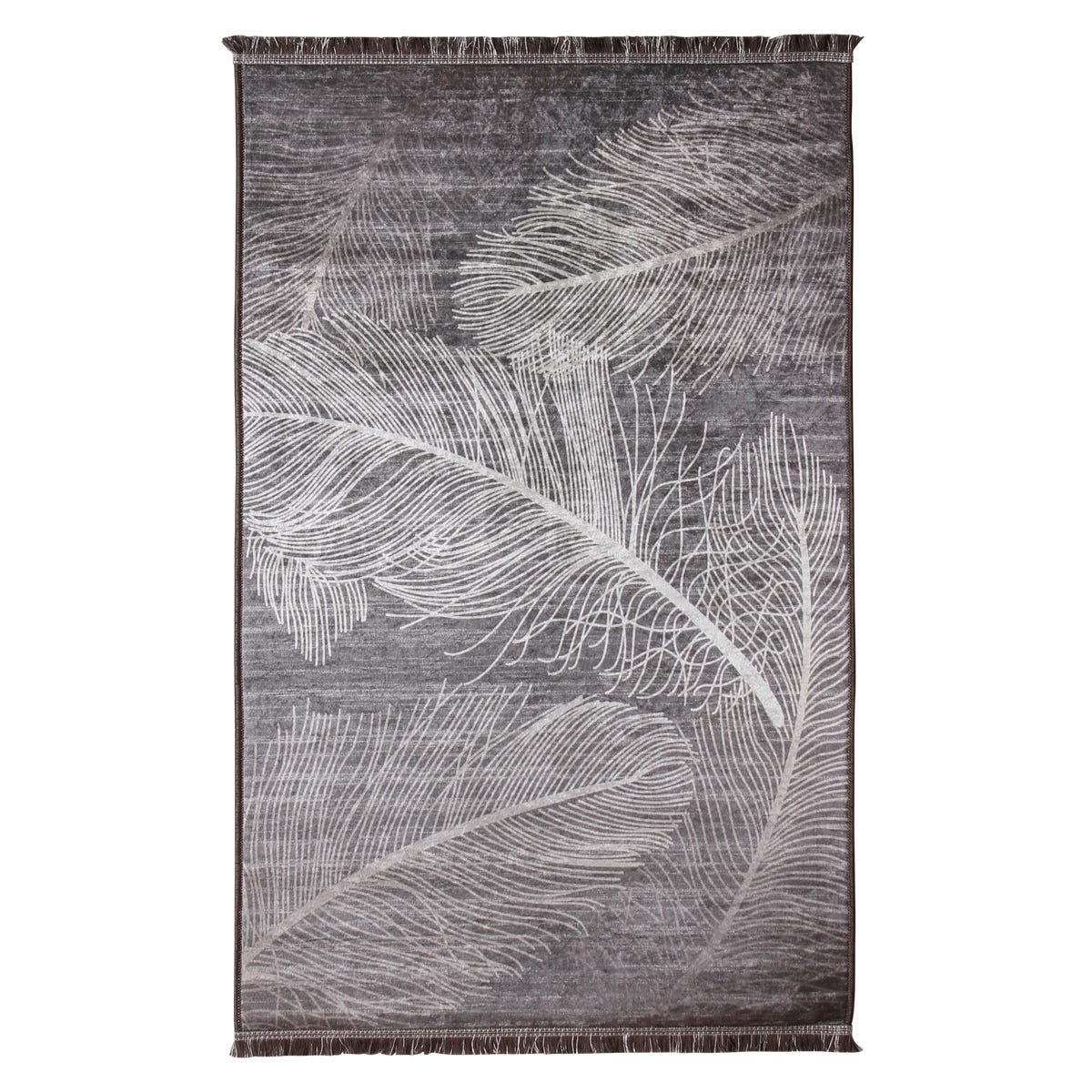 Dywan z frędzlami Sava Pióra beżowy 160 x 230 cm