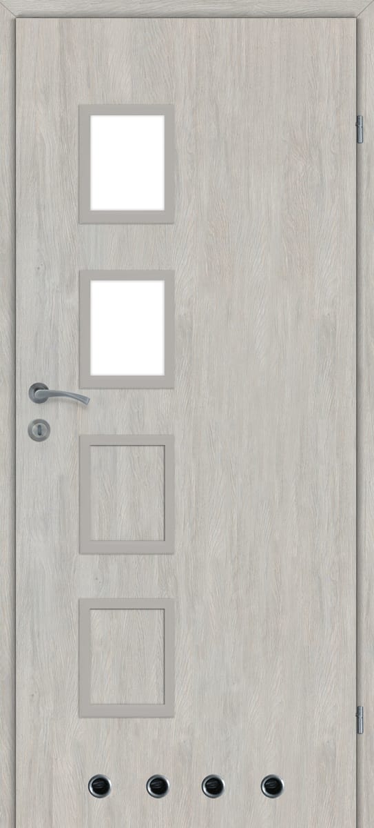 Artens Drzwi wewnętrzne z tulejami wentylacyjnymi Prato dąb szary 80 prawe