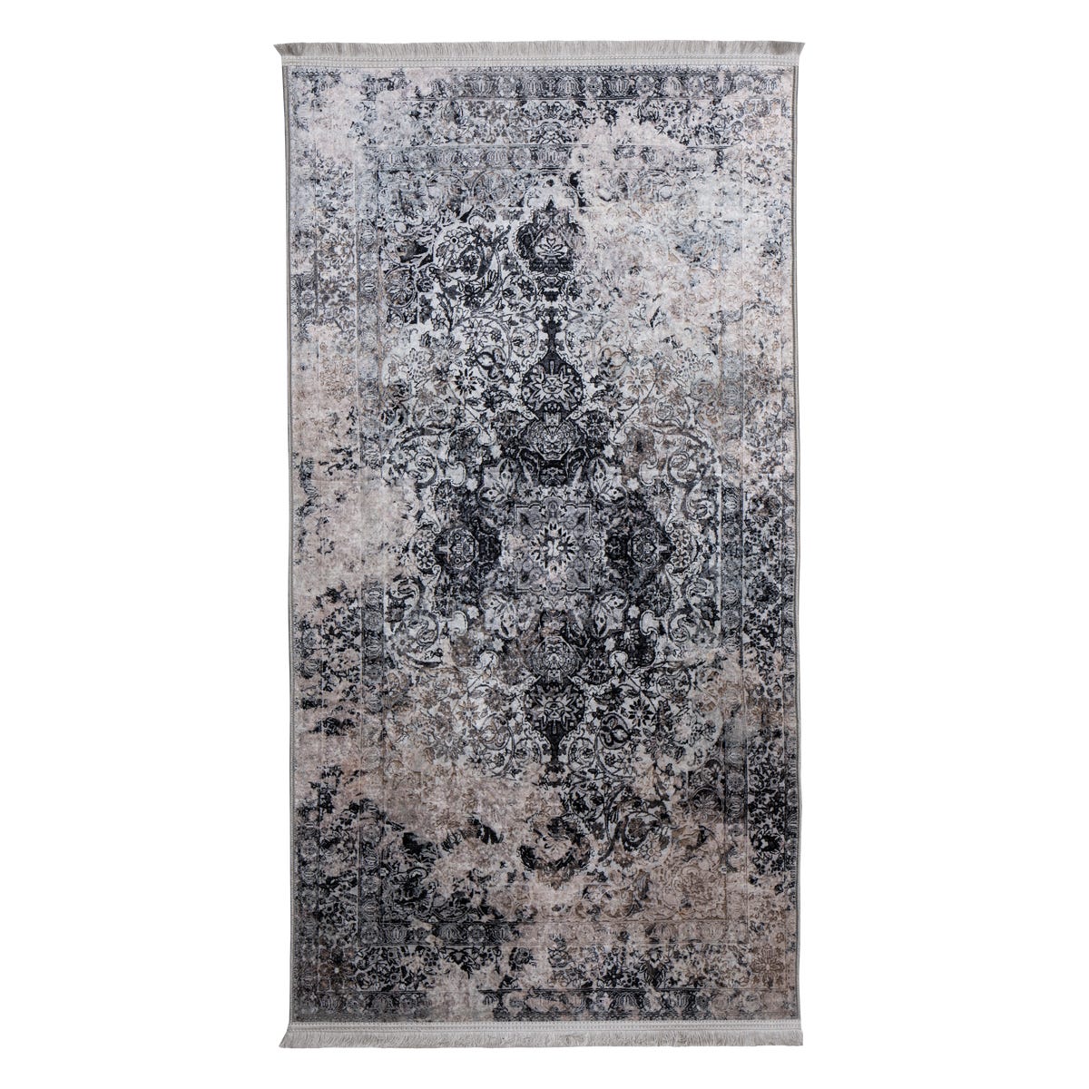 Dywan z frędzlami Fras przecierany szary 120 x 160 cm