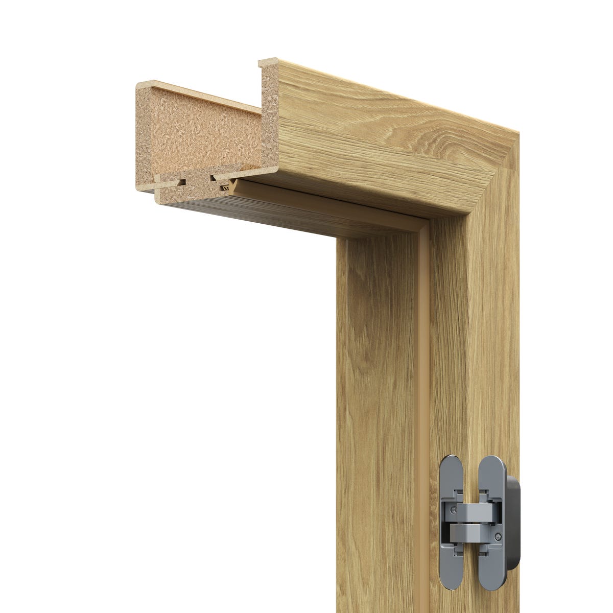 Ościeżnica regulowana kompletna bezprzylgowa 90 prawa Hikora naturalna zakres 160-180 mm Porta