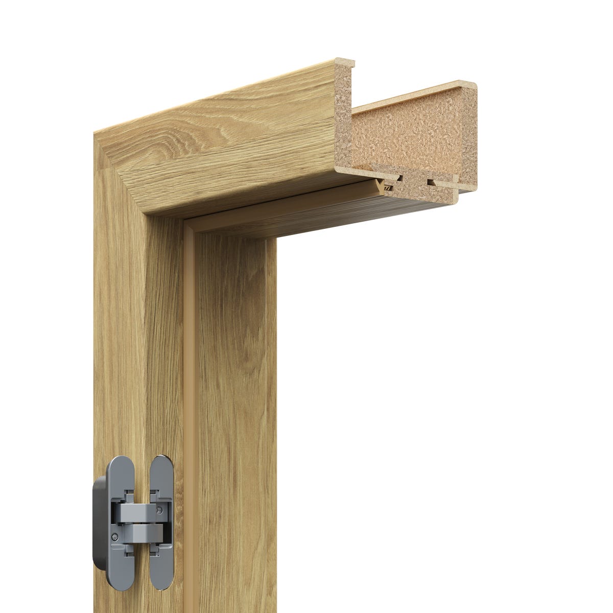 Ościeżnica regulowana kompletna bezprzylgowa 60 lewa Hikora naturalna zakres 140-160 mm Porta
