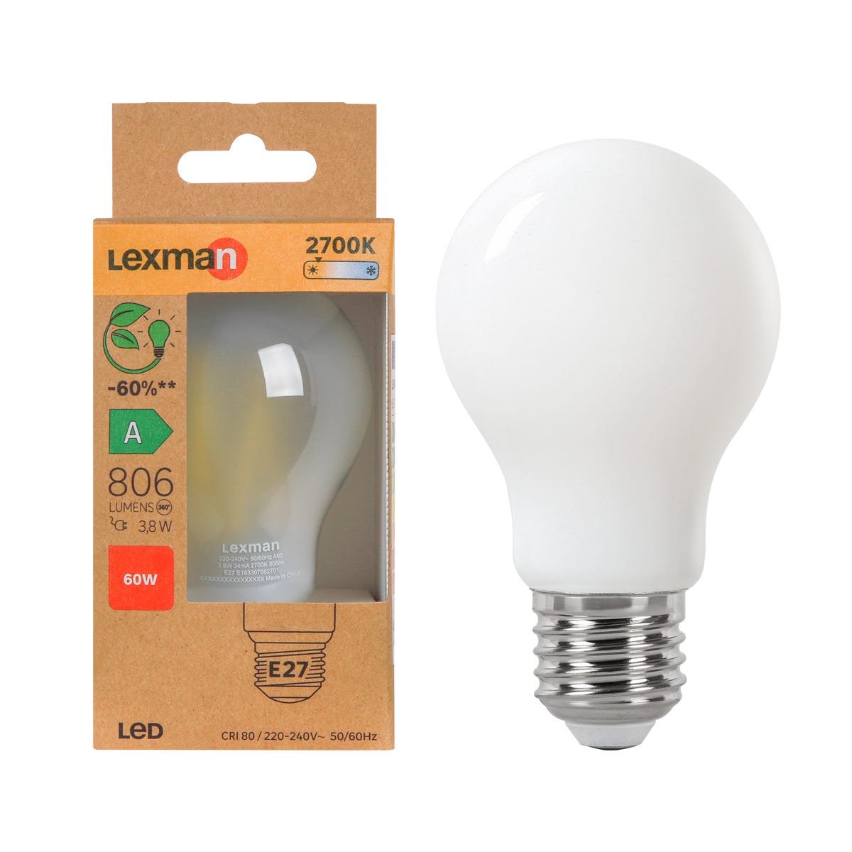 Żarówka LED E27 3,8 W 806 lm Ciepła biel Lexman