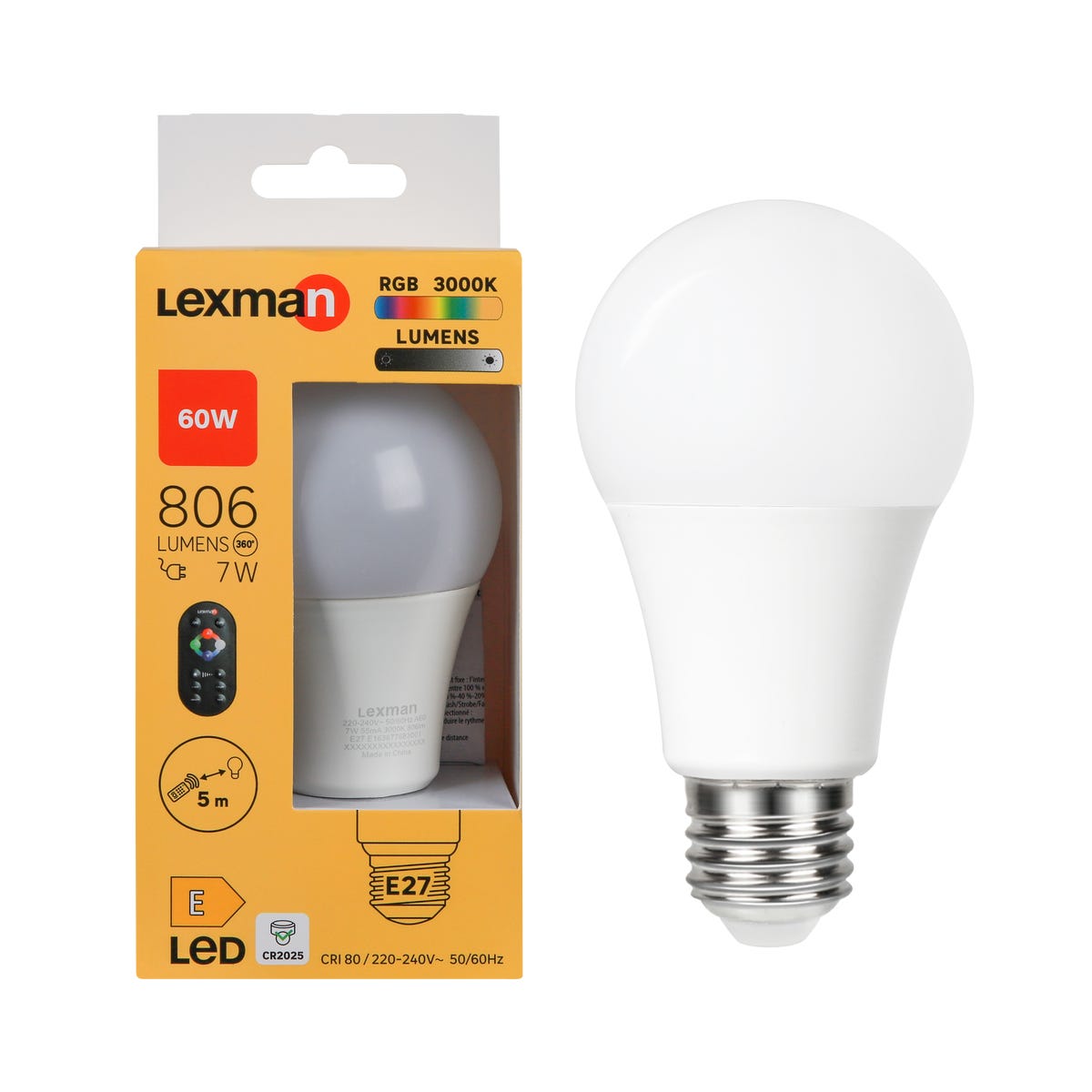 Żarówka Smart LED E27 3,8 W 806 lm RGB Lexman
