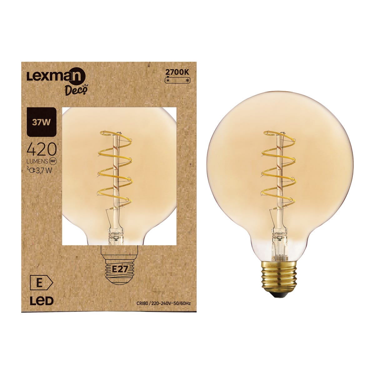 Żarówka dekoracyjna LED E27 4,9 W 400 lm Ciepła biel Lexman