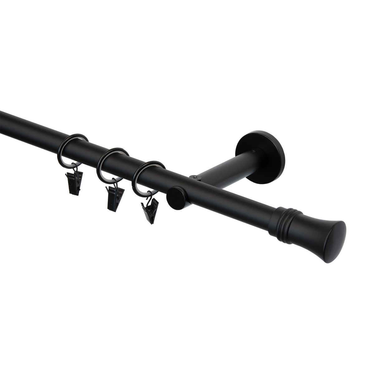 Karnisz Capri 160 cm pojedynczy czarny mat 19 mm Inspire
