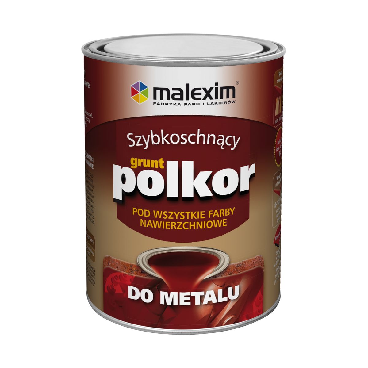 Grunt antykorozyjny Polkor czarny 0.7 l Malexim