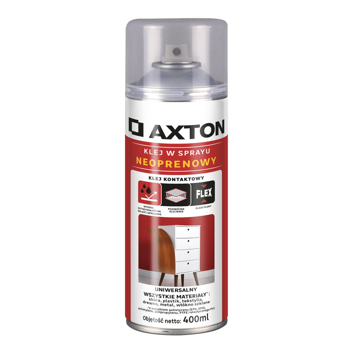 Klej kontaktowy spray bezbrawny 0.4 l Axton