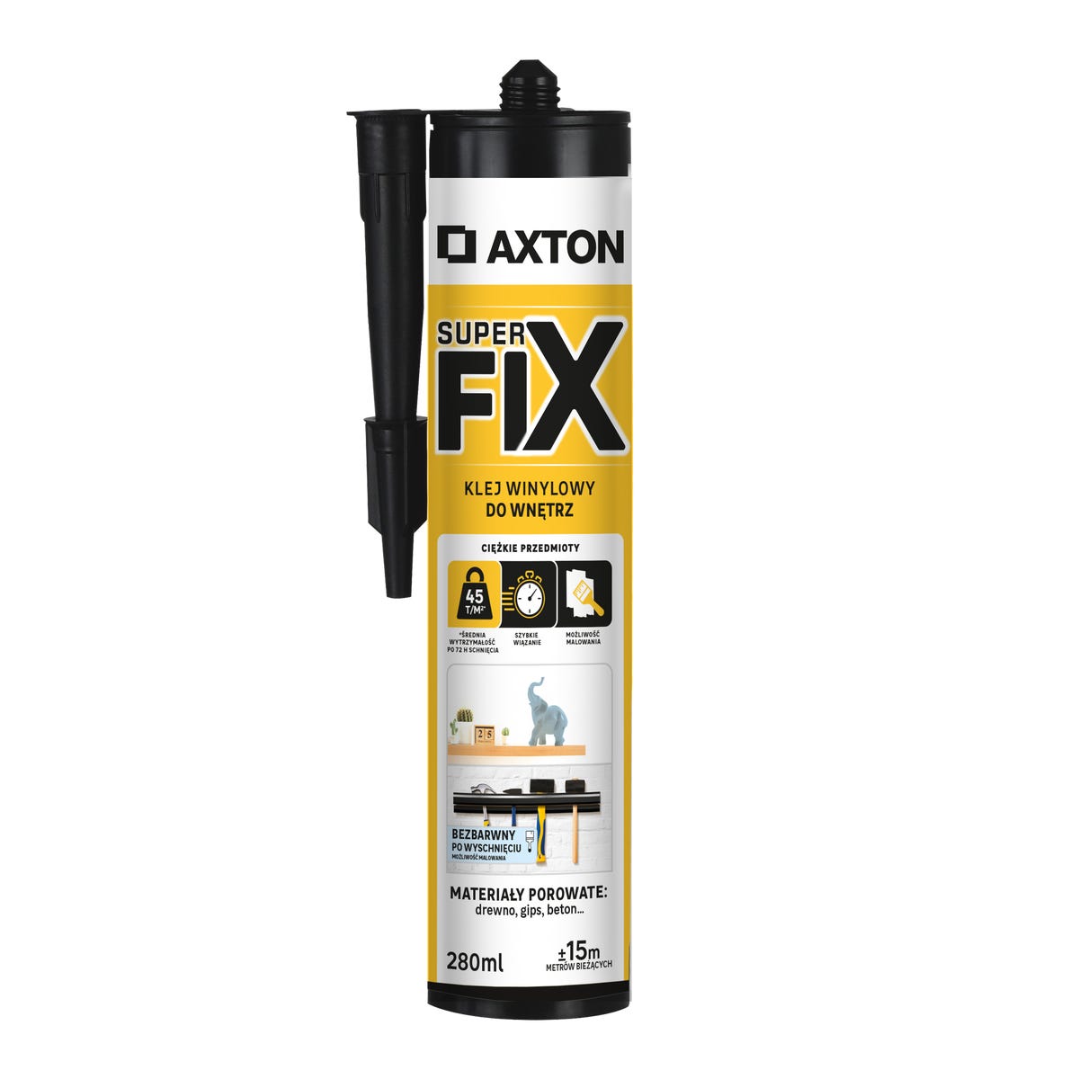 Klej montażowy bezbarwny 280 ml Axton