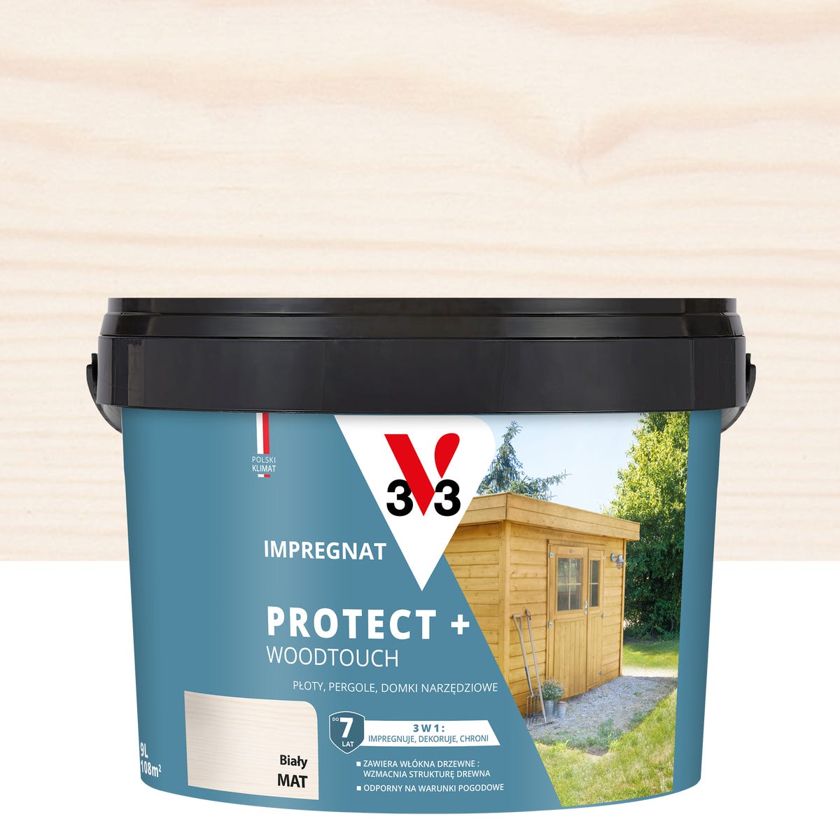 Impregnat do drewna Protect + Woodtouch Biały 9 l V33