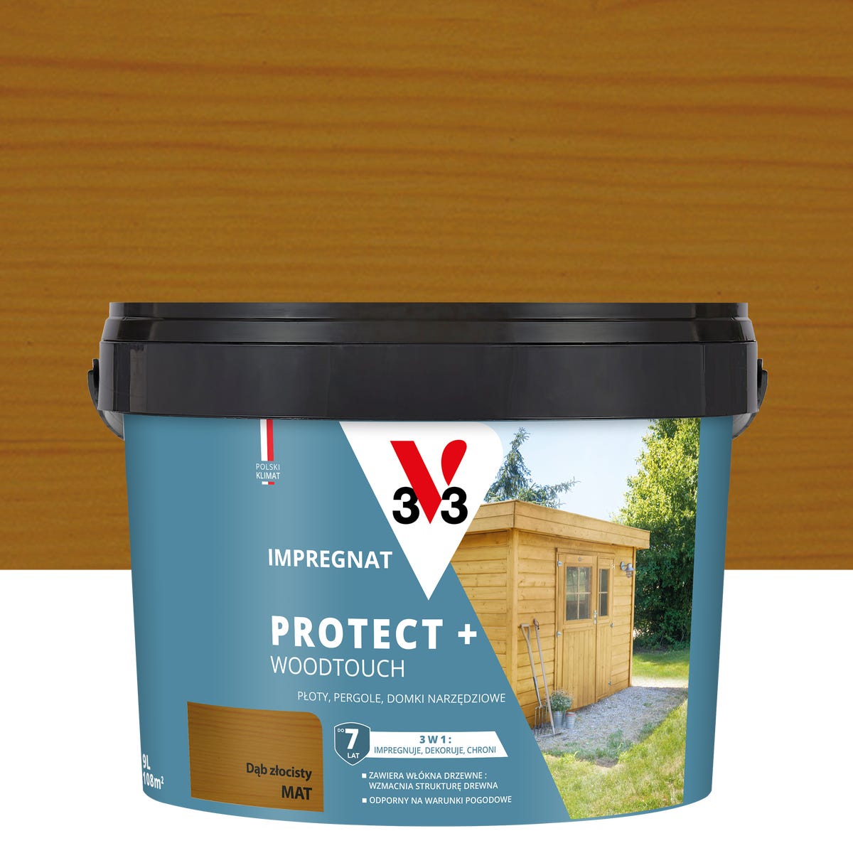 Impregnat do drewna Protect + Woodtouch Dąb złocisty 9 l V33