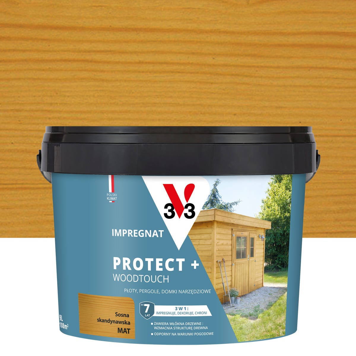 Impregnat do drewna Protect + Woodtouch Sosna skandynawska 9 l V33