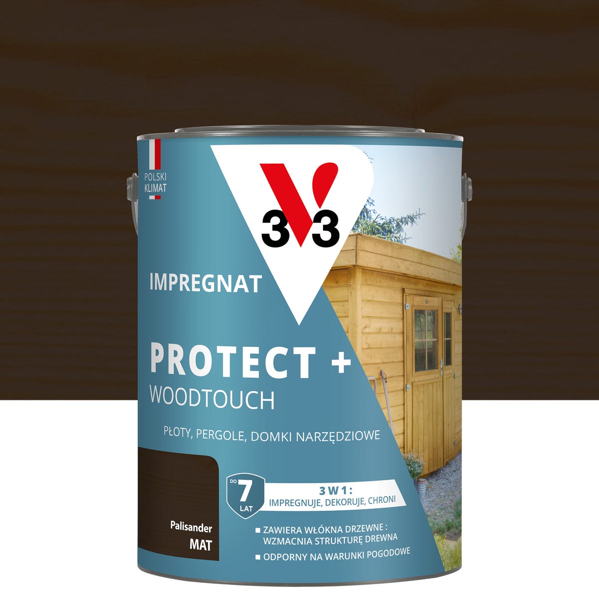 Impregnat do drewna Protect + Woodtouch 3w1 Palisander mat 4.5 l V33