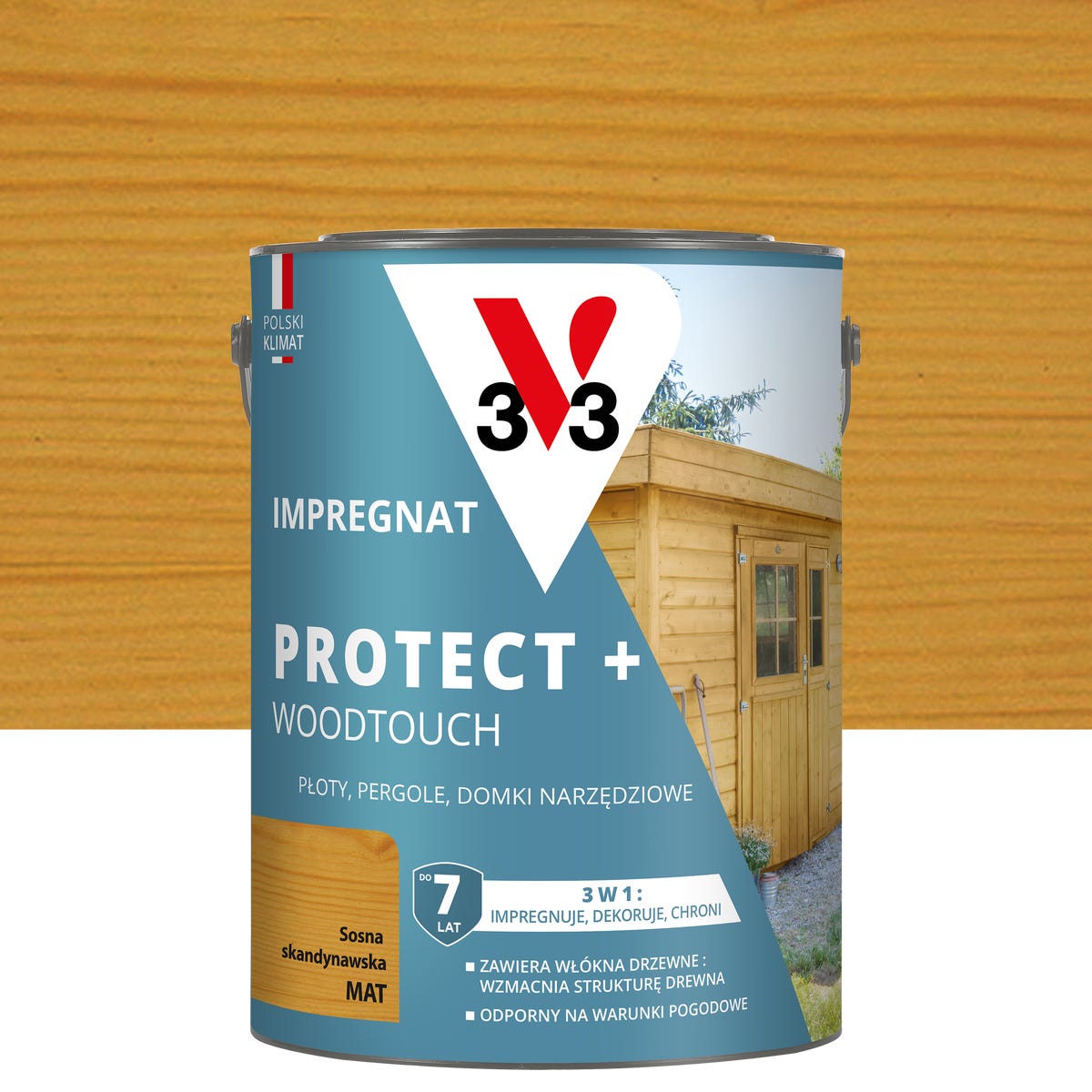Impregnat do drewna Protect + Woodtouch 3w1 Sosna skandynawska mat 4.5 l V33