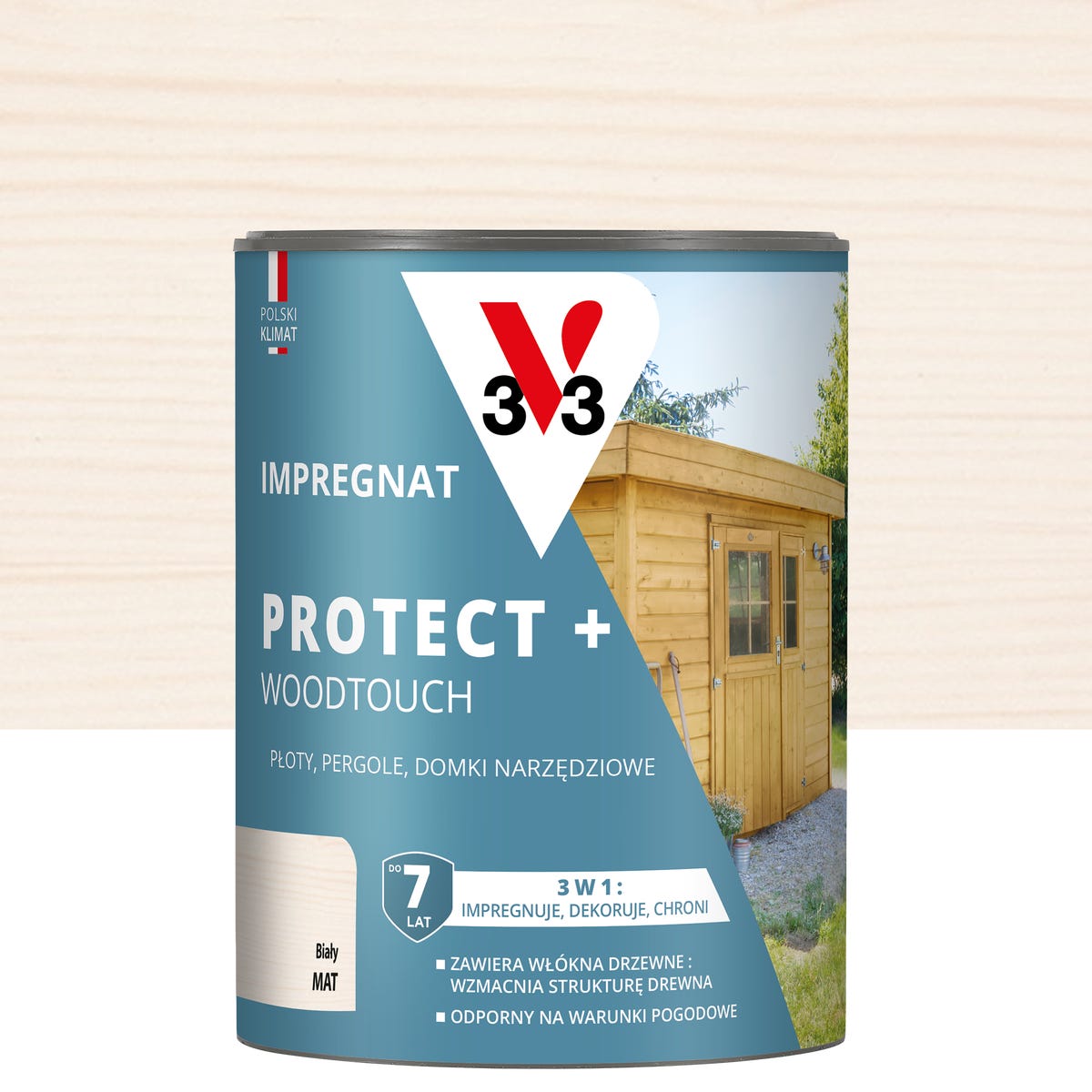 Impregnat do drewna Protect + Woodtouch 3w1 Biały mat 0.7 l V33