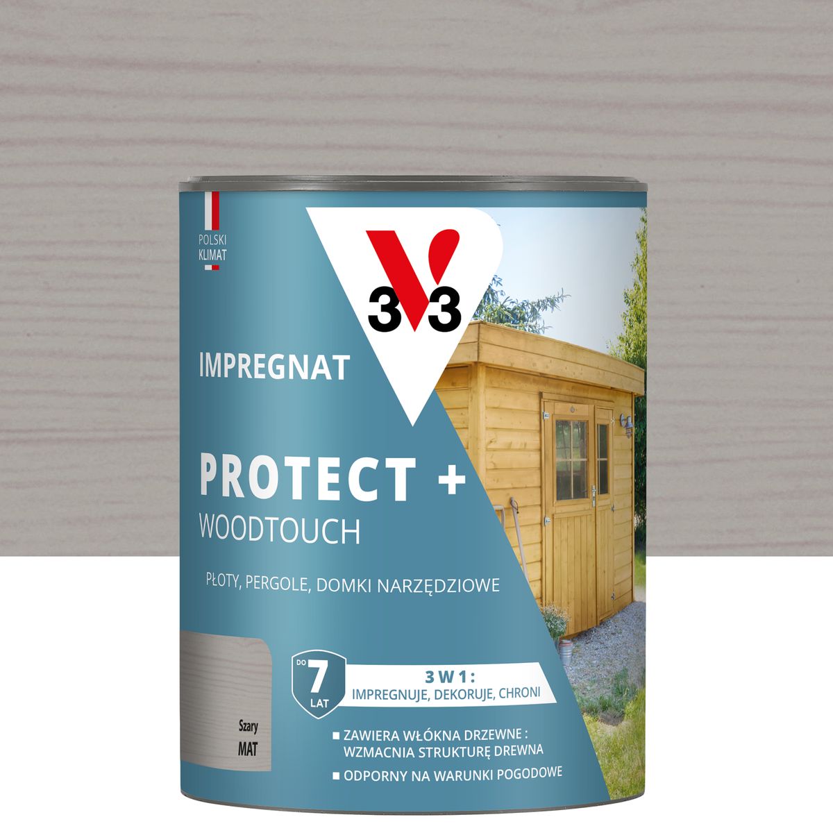 Impregnat do drewna Protect + Woodtouch 3w1 Szary mat 0.7 l V33