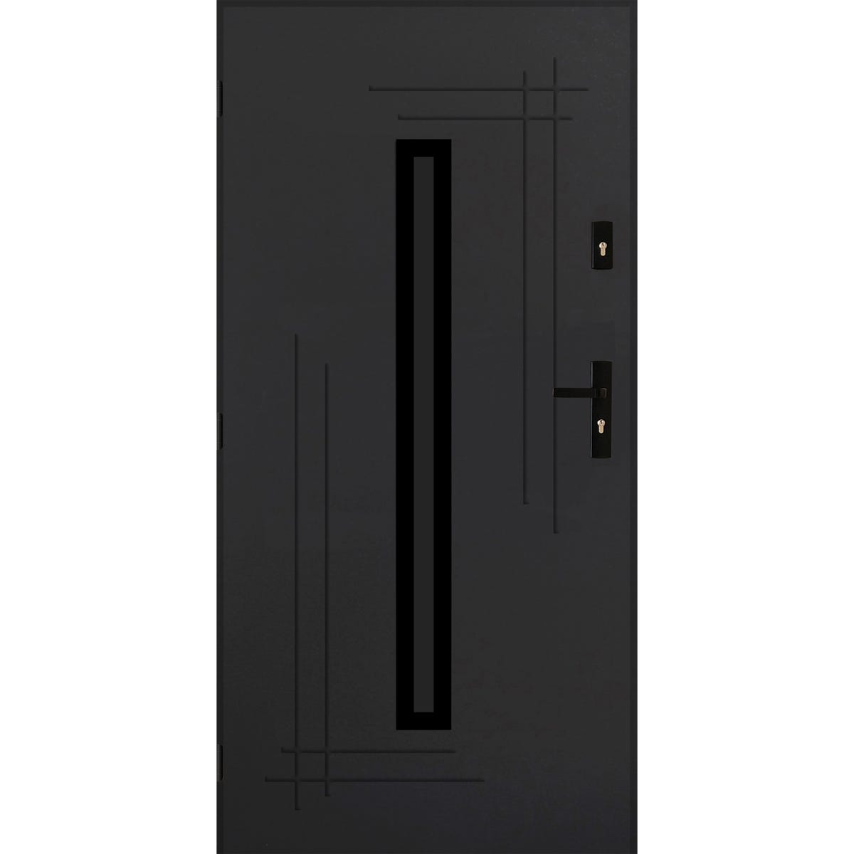 Pantor Drzwi zewnętrzne wejściowe Ozyrys Black antracytowe 90 lewe