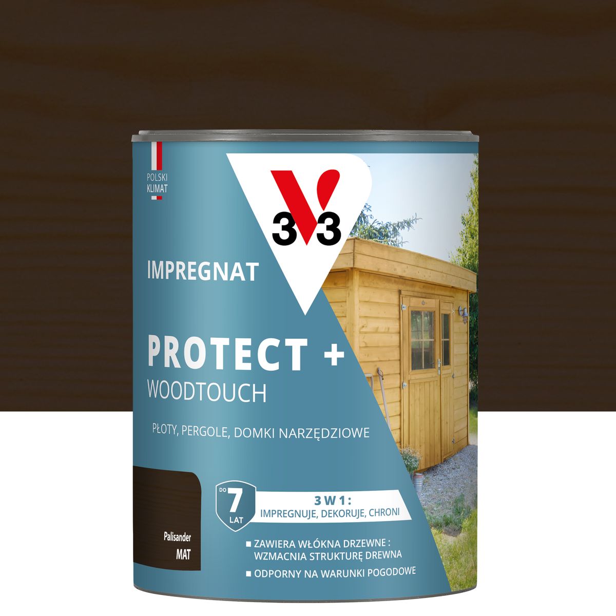 Impregnat do drewna Protect + Woodtouch 3w1 Palisander mat 0.7 l V33