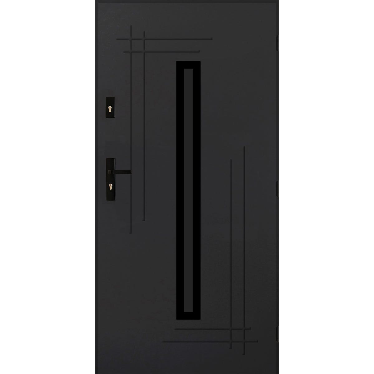 Pantor Drzwi zewnętrzne wejściowe Ozyrys Black Antracytowe 90 prawe