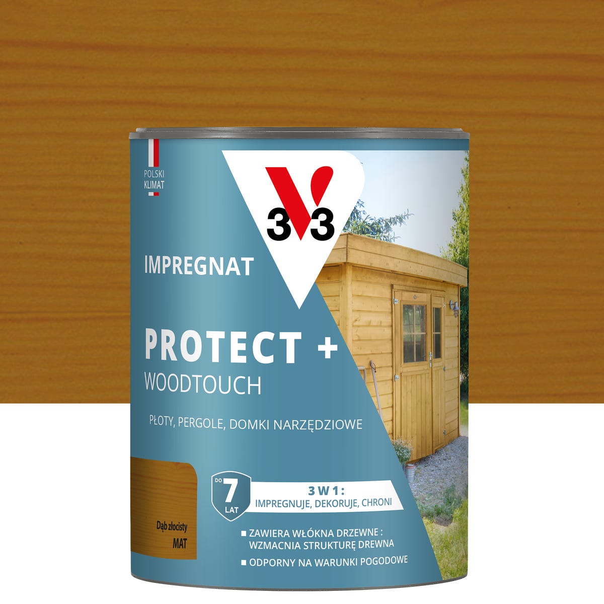 Impregnat do drewna Protect + Woodtouch 3w1 Dąb złocisty mat 0.7 l V33