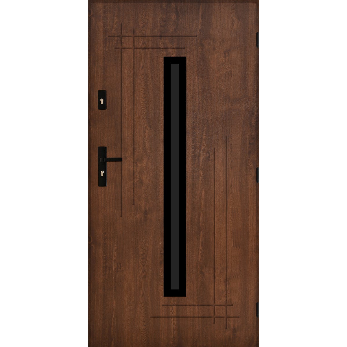 Pantor Drzwi zewnętrzne wejściowe Ozyrys Black orzechowe 90 prawe