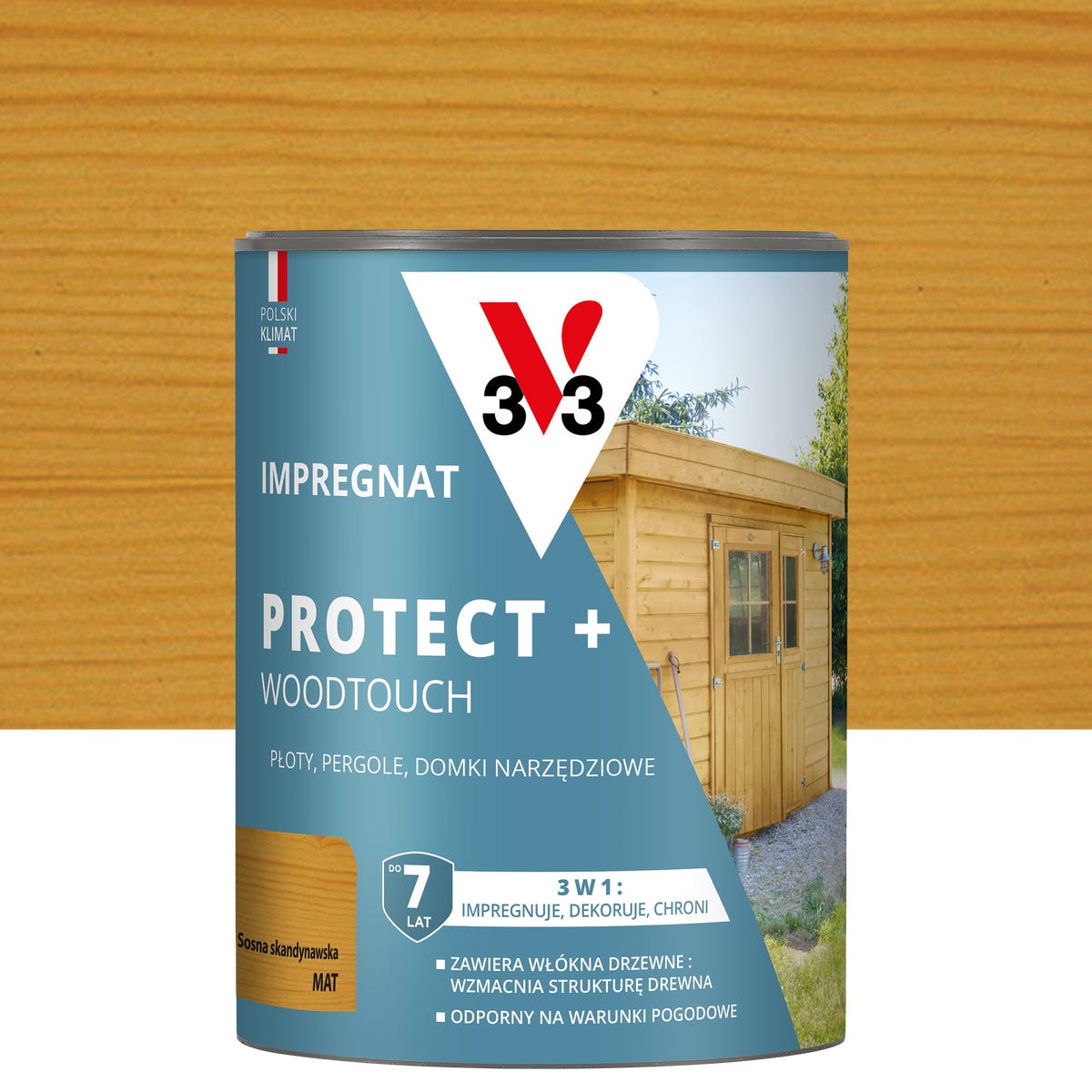 Impregnat do drewna Protect + Woodtouch 3w1 Sosna skandynawska mat 0.7 l V33