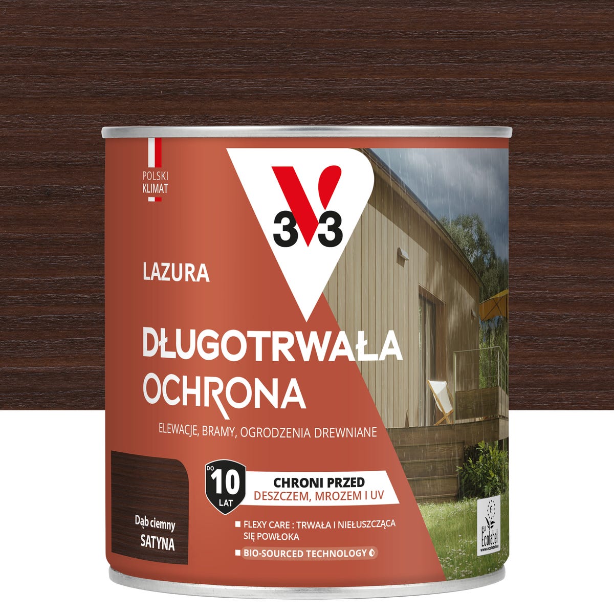 Lazura 10 lat ochrony Dąb ciemny satynowy 0.75 l V33