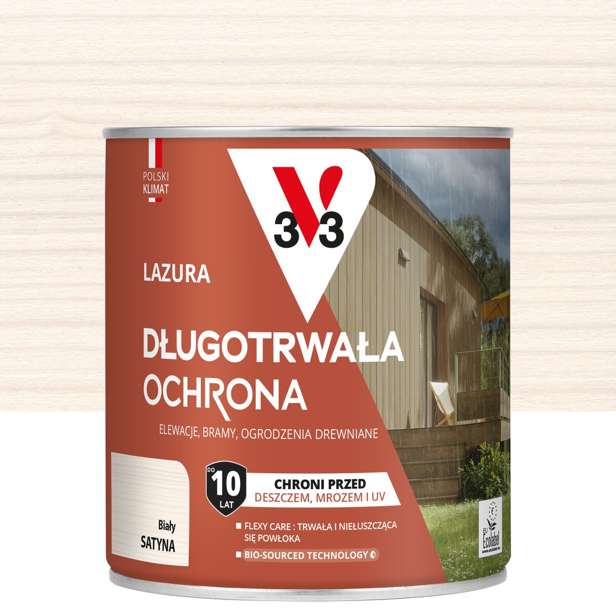 Lazura 10 lat ochrony Biały satynowy 0.75 l V33