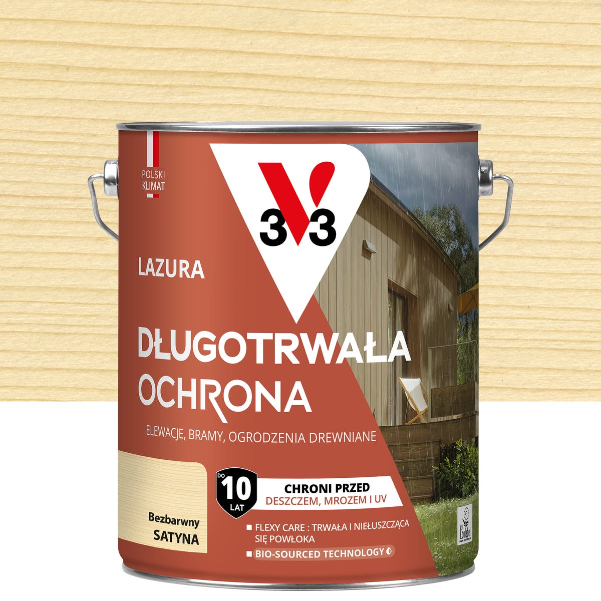 Lazura 10 lat ochrony Bezbarwny satynowy 4.5 l V33