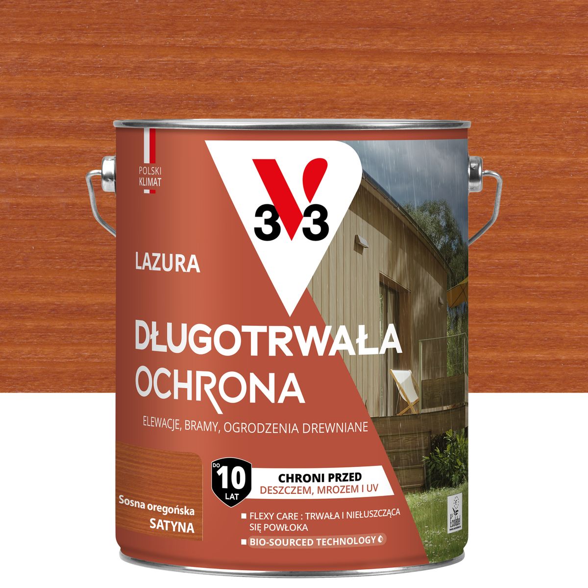 Lazura 10 lat ochrony Sosna oregońska satynowy 4.5 l V33