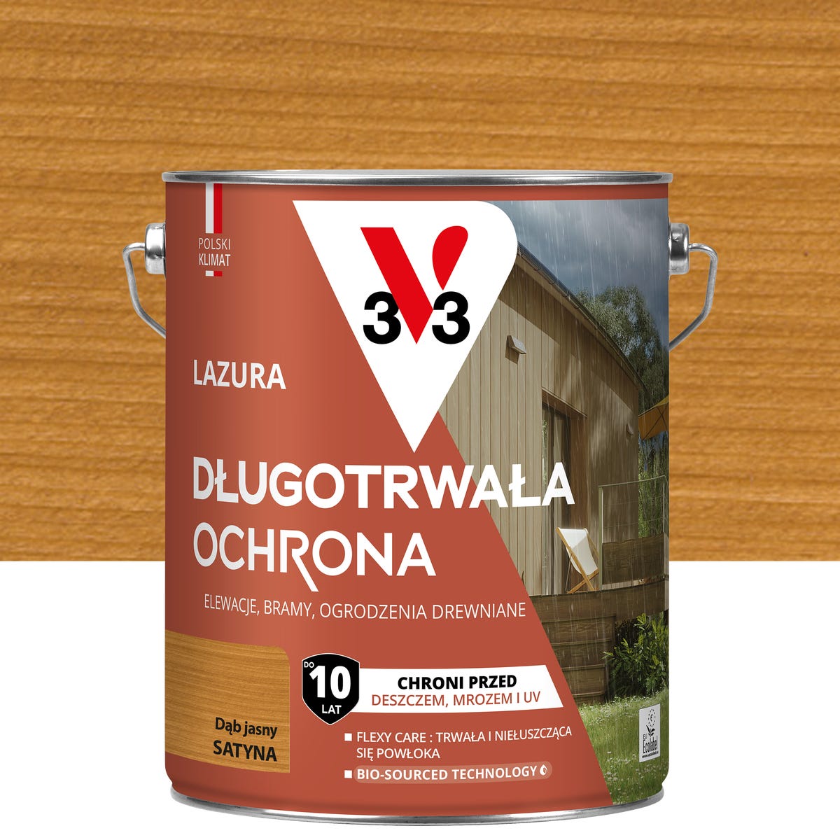 Lazura 10 lat ochrony Dąb jasny satynowy 4.5 l V33