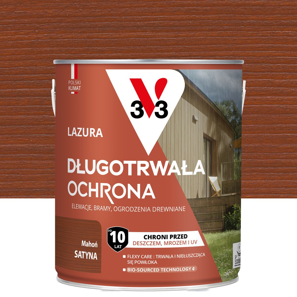 Lazura 10 lat ochrony Mahoń satynowy 2.5 l V33