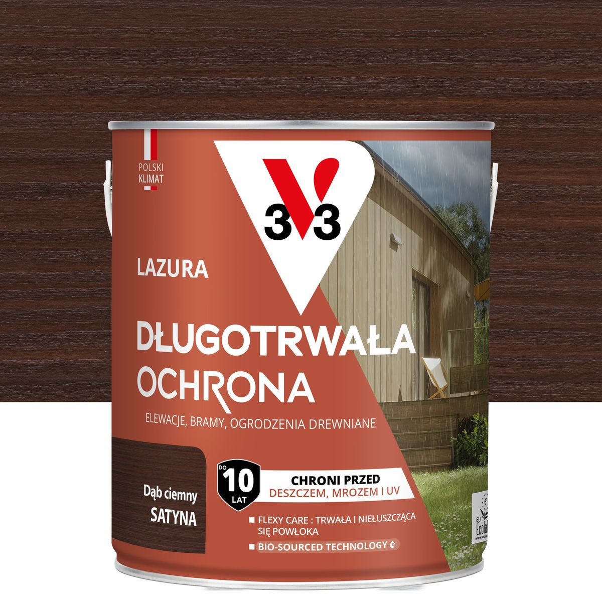 Lazura 10 lat ochrony Dąb ciemny satynowy 2.5 l V33