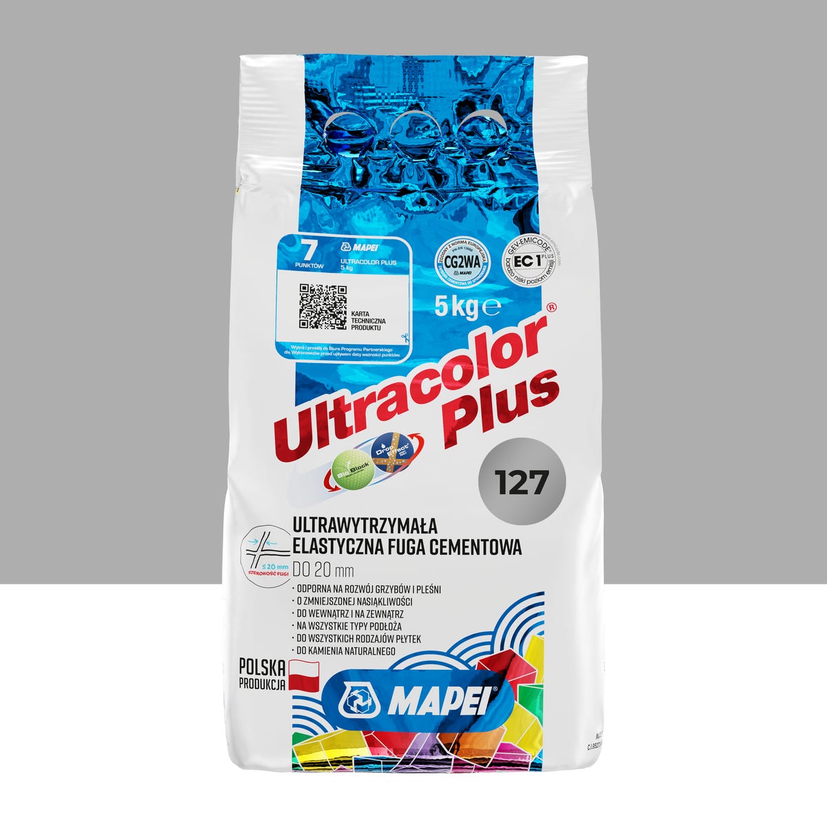 Fuga Ultracolor Plus Arktyczny Szary 127 5 kg. Mapei