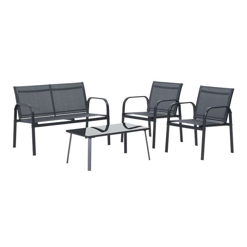 Meble ogrodowe zestaw wypoczynkowy Beo antracytowe