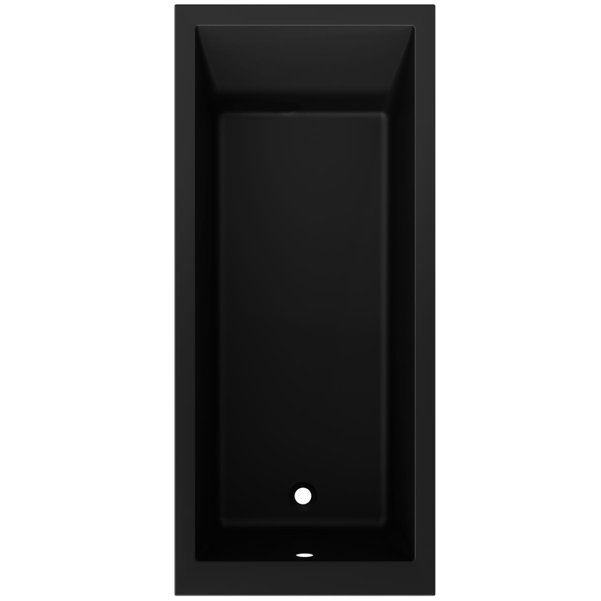 Wanna prostokątna Square czarny mat 140 x 75 cm Sensea