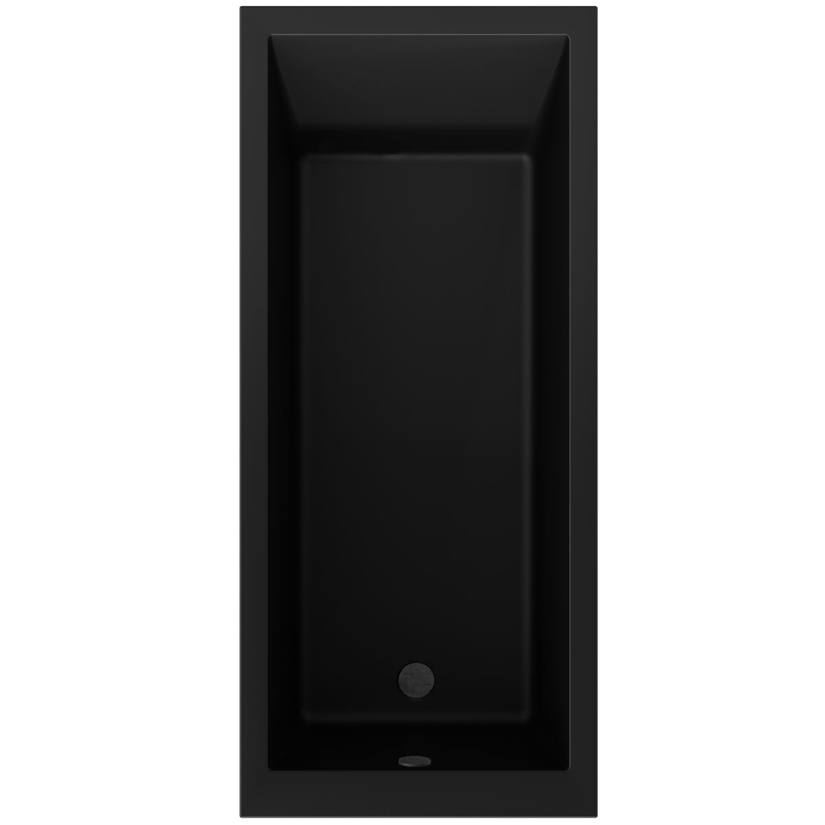 Wanna prostokątna Square czarny mat 170 x 75 cm Sensea