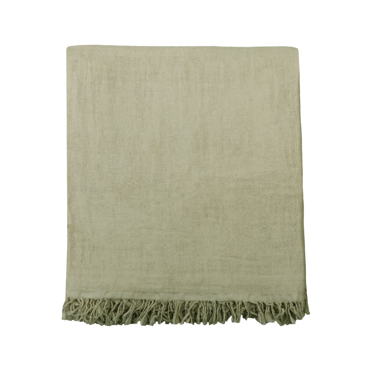 Pled z frędzlami Ninon zielona 130 x cm 170 cm Inspire