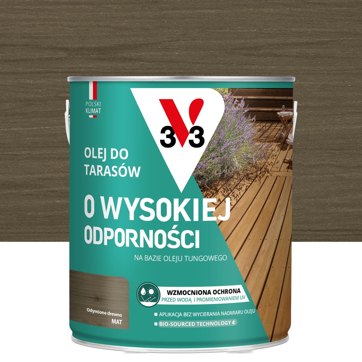 Olej do tarasów Odymione drewno mat 2.5 l V33