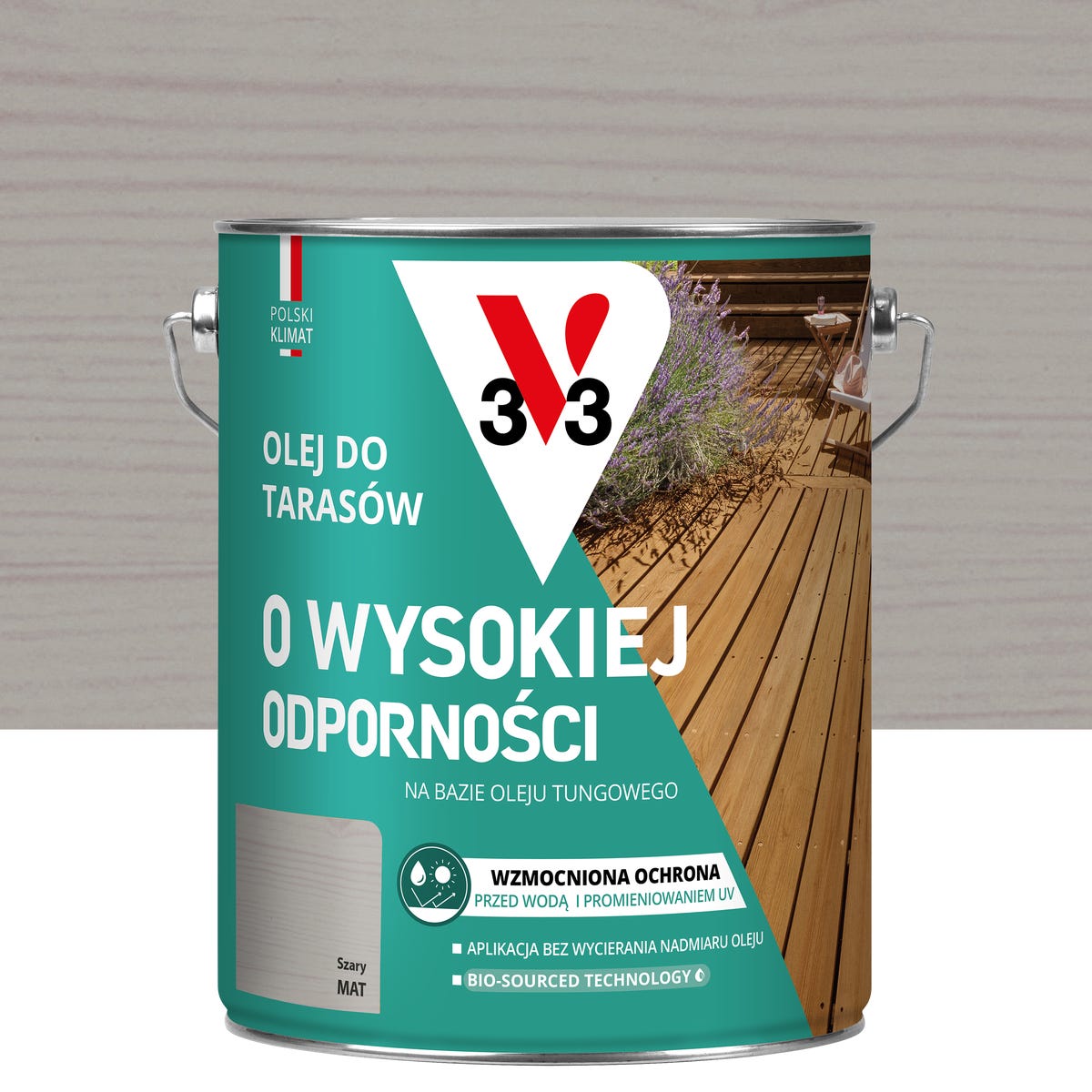 Olej do tarasów Szary mat 4.5 l V33