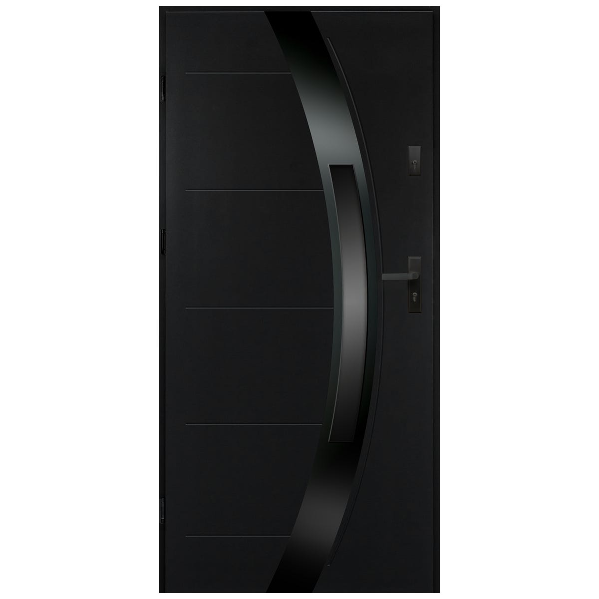 Isoxa Drzwi zewnętrzne stalowe wejściowe Nero Shadow 68 czarne 90 lewe
